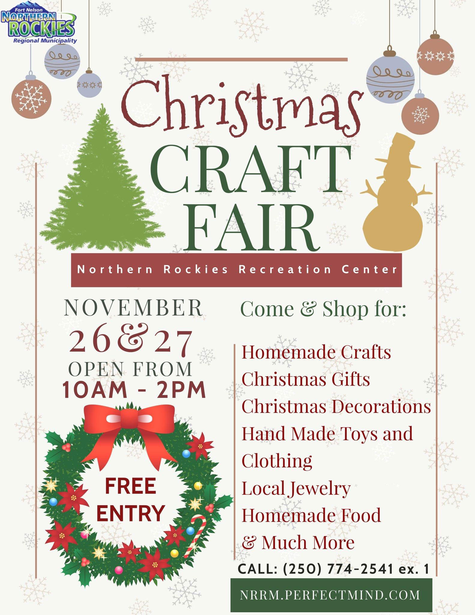 Two Day Craft Fair – Northern Rockies Rec Centre